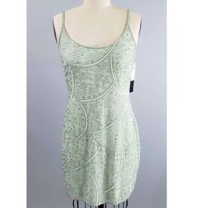 New Aidan Mattox Sequin Bead Mini Dress 8